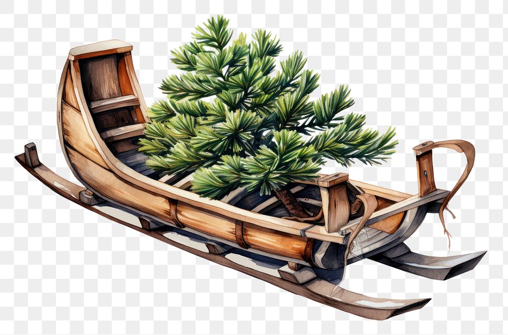 PNG Vehicle tree sled white background. AI generated Image by rawpixel.