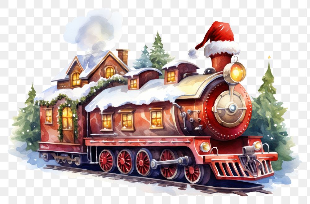 PNG Train Santa Claus Christmas train locomotive vehicle