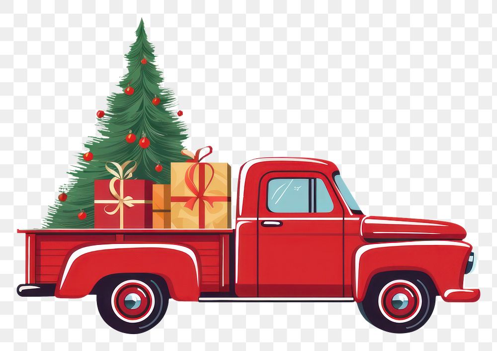 PNG Christmas truck tree vehicle. AI generated Image by rawpixel.