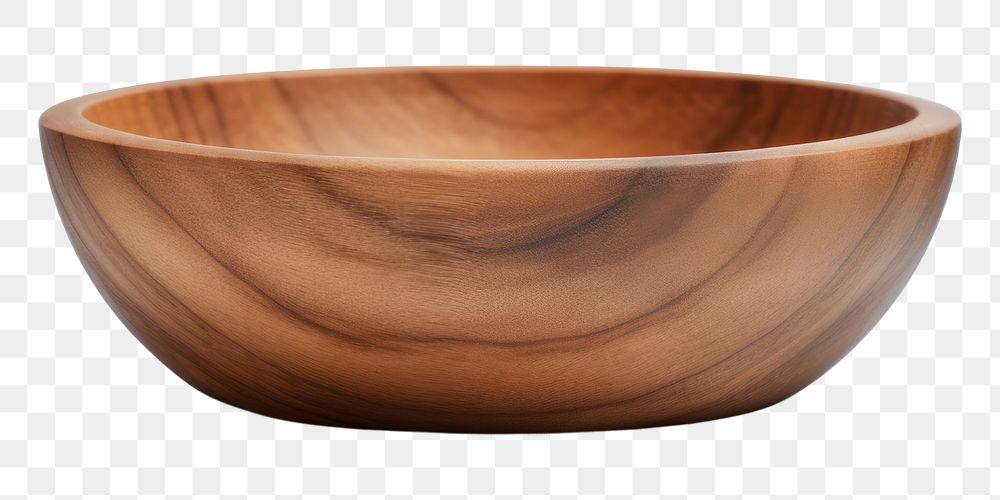PNG Empty wooden bowl white background simplicity ceramic. AI generated Image by rawpixel.