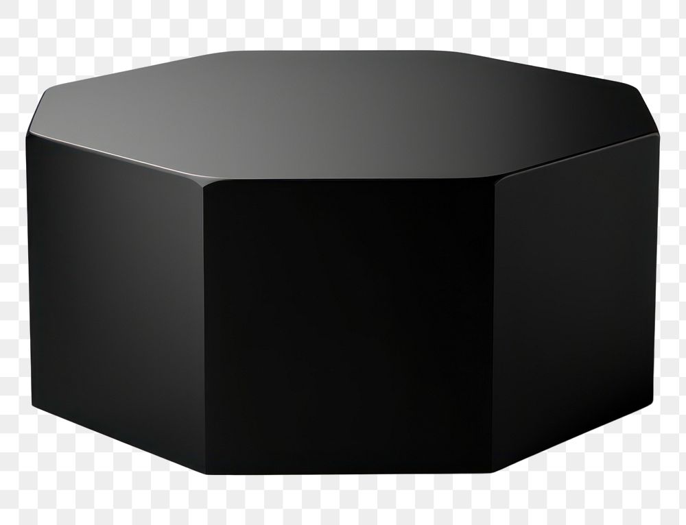 PNG Hexagonal cylinder furniture shape black. AI generated Image by rawpixel.