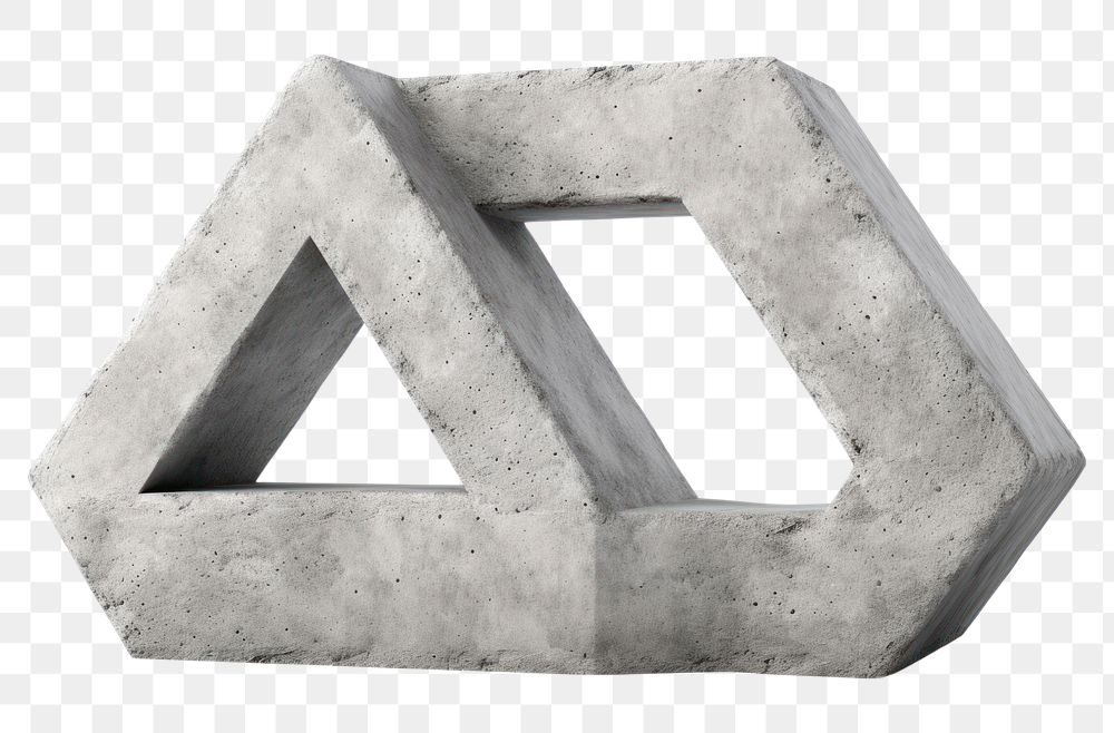 PNG Regular geometric concrete shape white background. AI generated Image by rawpixel.
