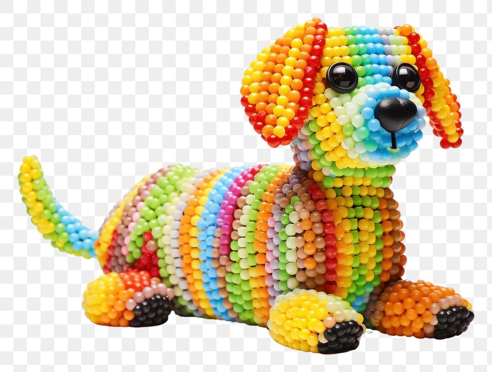 PNG  Art craft bead dog. AI generated Image by rawpixel.