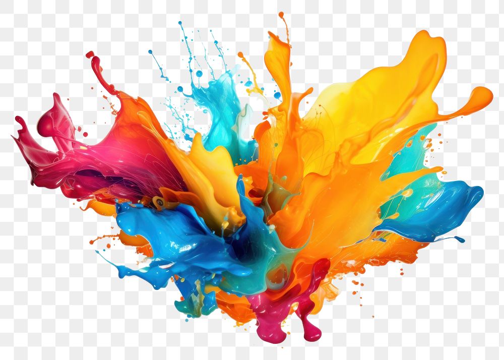 PNG Colorful paint splash backgrounds painting art. AI generated Image by rawpixel.