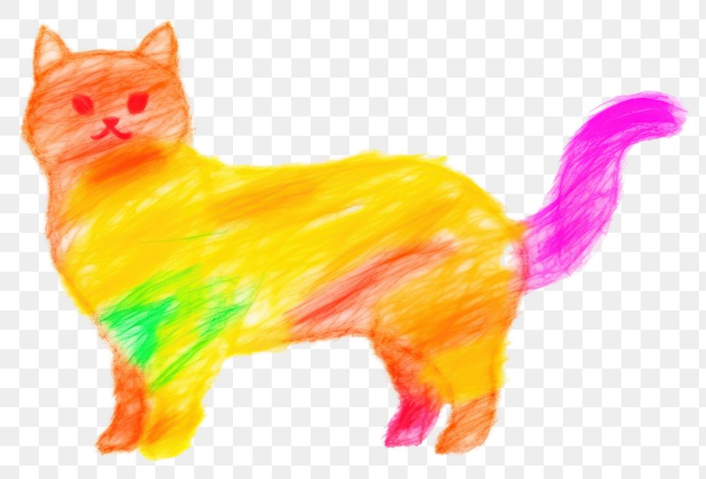PNG  Cat drawing mammal animal. AI generated Image by rawpixel.