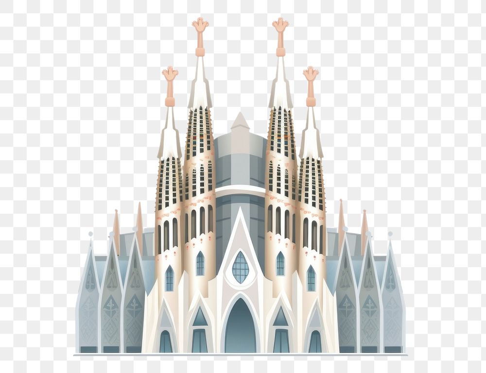 PNG Sagrada Familia architecture building spire. AI generated Image by rawpixel.