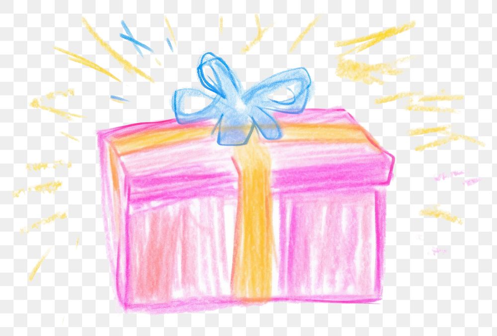 PNG  Gift box drawing child white background. 