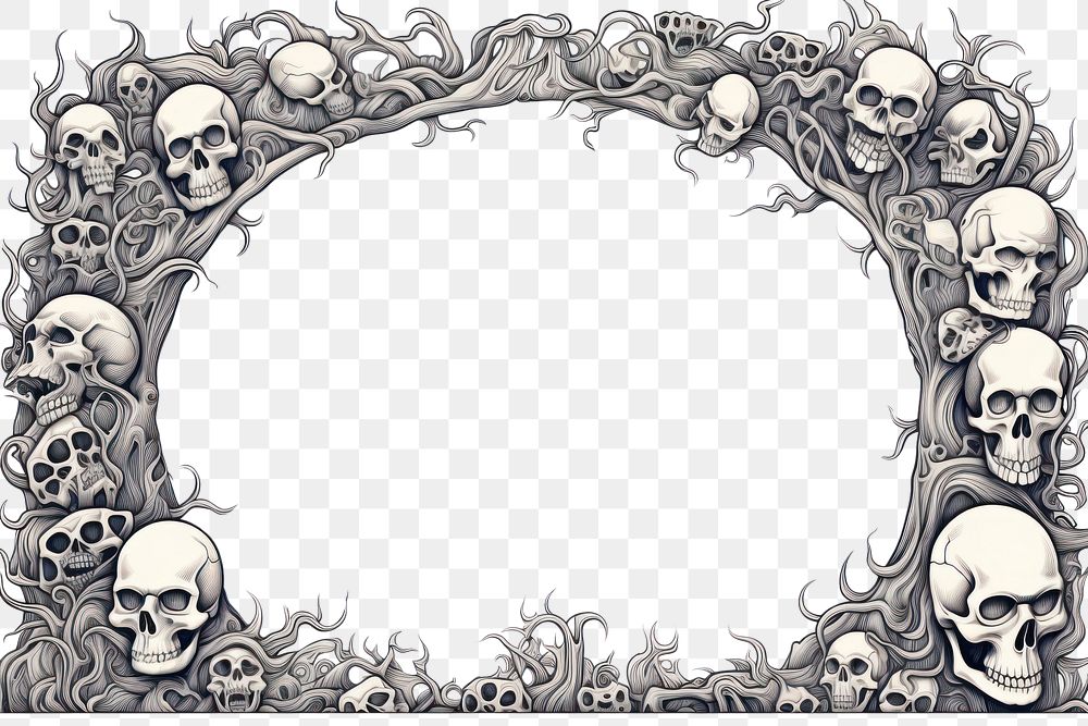 PNG Bone illustration border drawing sketch doodle. AI generated Image by rawpixel.