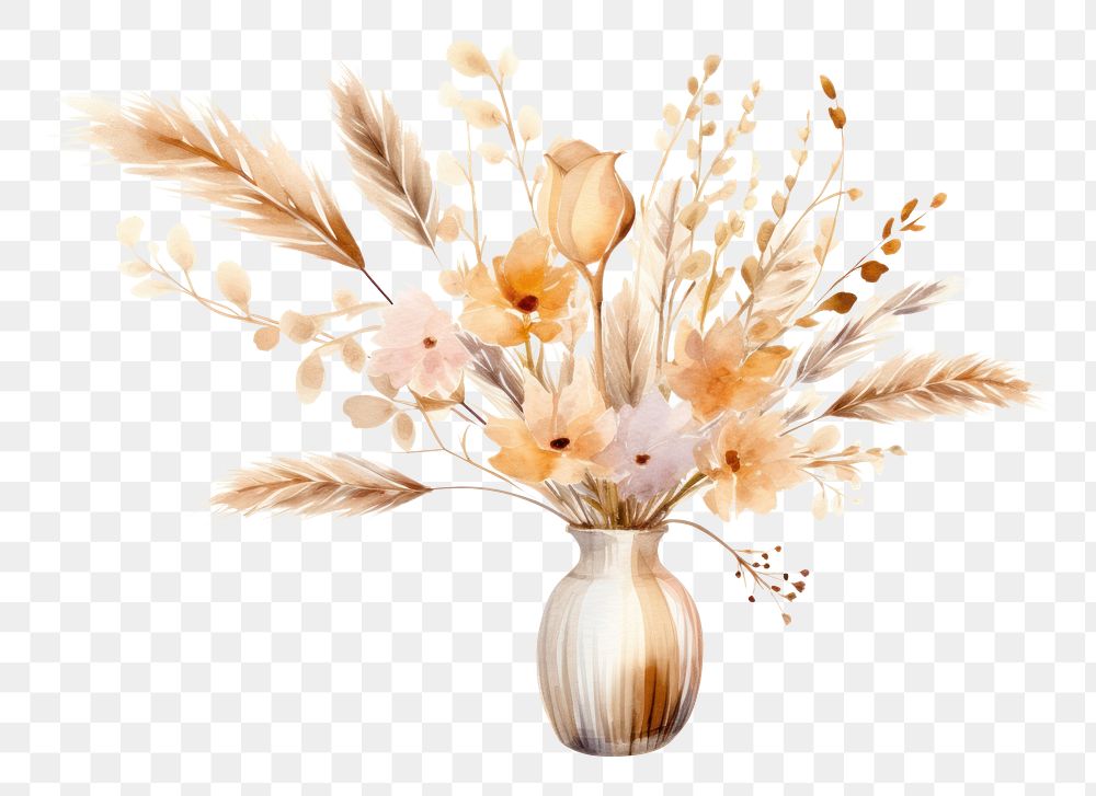 PNG Dried flower in vase plant white background celebration. 