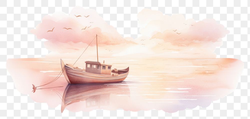 PNG Fishing boat watercraft sailboat outdoors. AI generated Image by rawpixel.