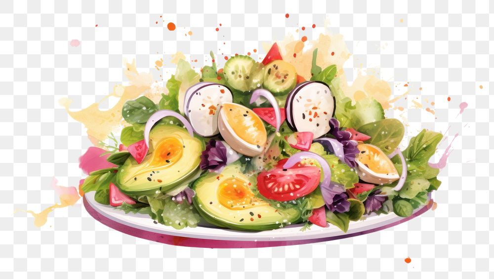 PNG  Fresh salad food meal vegetable. AI generated Image by rawpixel.
