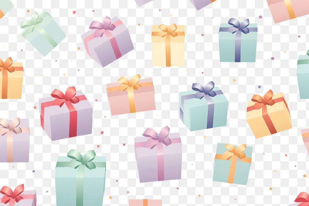 PNG  Gift boxes pattern celebration anniversary backgrounds. AI generated Image by rawpixel.