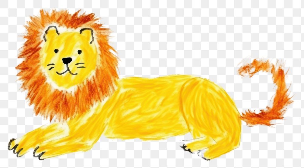 PNG  Lion drawing animal mammal. AI generated Image by rawpixel.