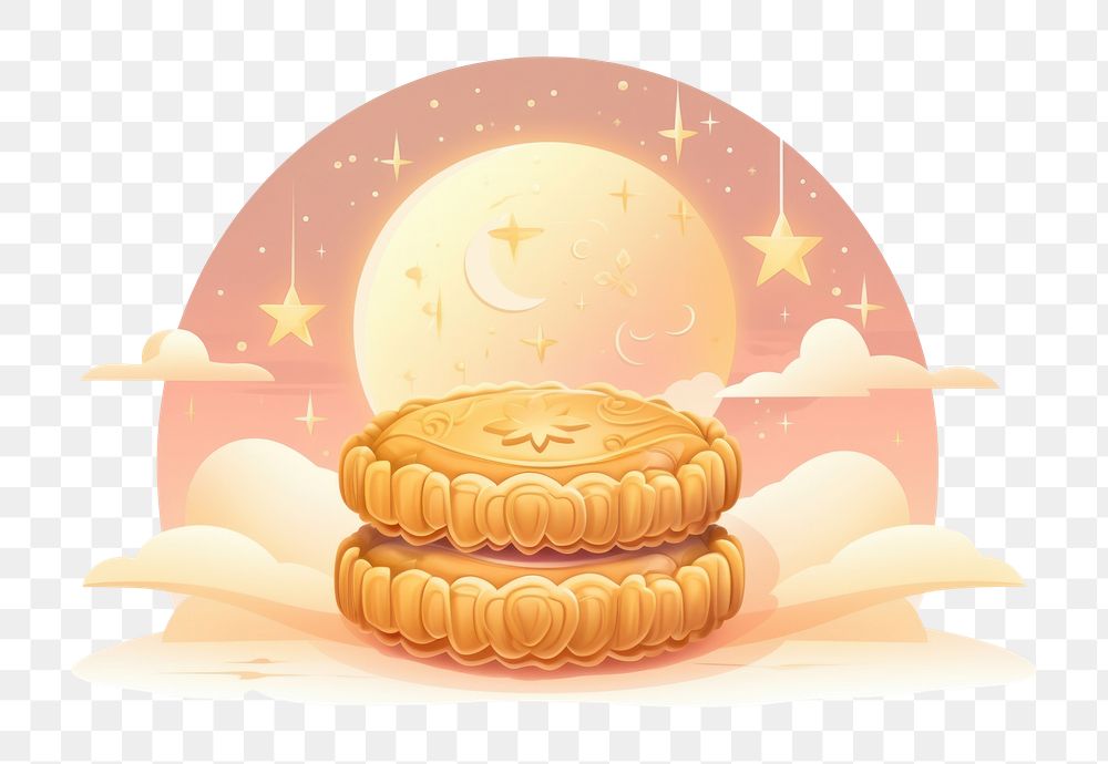 PNG Mooncake gold food confectionery. AI generated Image by rawpixel.