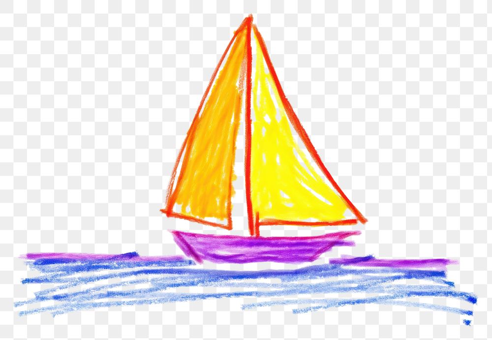 PNG  Sailing boat drawing sailboat vehicle. AI generated Image by rawpixel.
