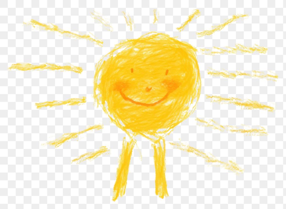 PNG  Sun drawing white background creativity. AI generated Image by rawpixel.