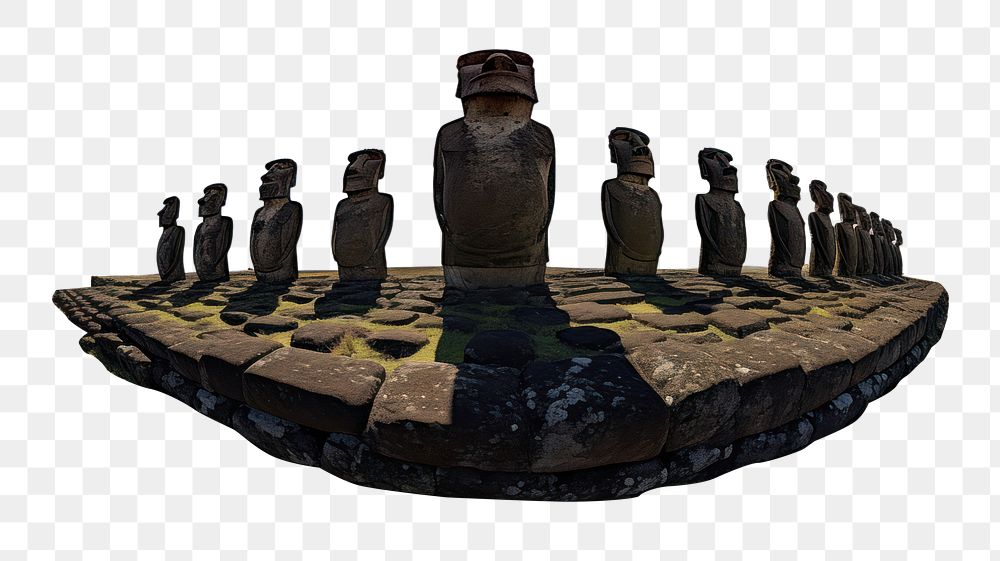 PNG Easter Island sculpture monument landmark. AI generated Image by rawpixel.