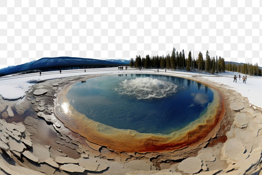 PNG polar panorama photo of *Yellowstone in the United States* --ar 3:2