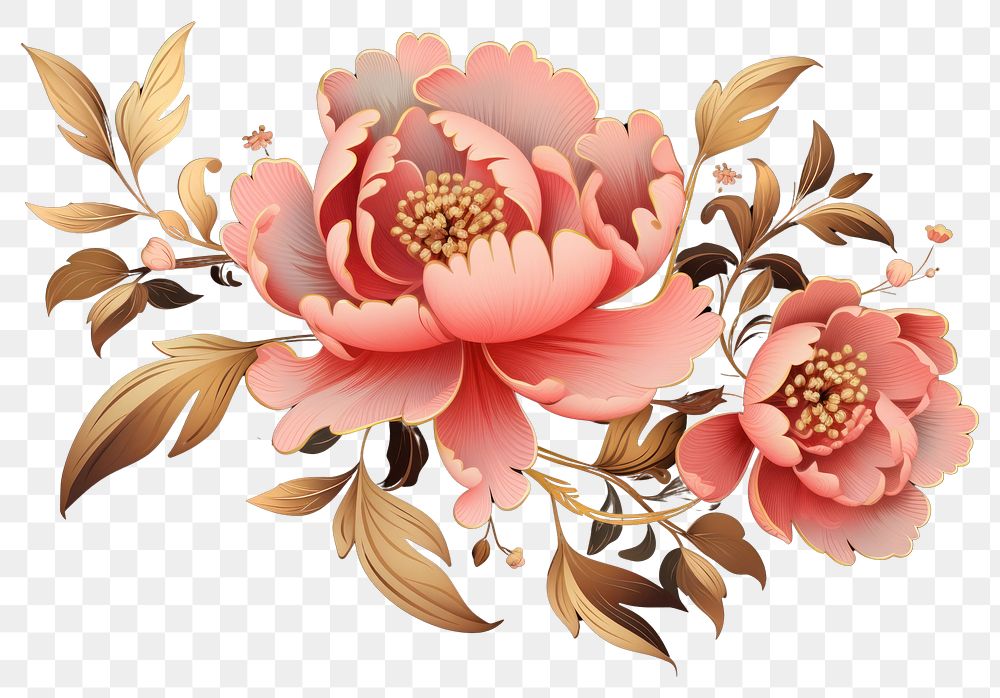 PNG Peony pattern flower plant