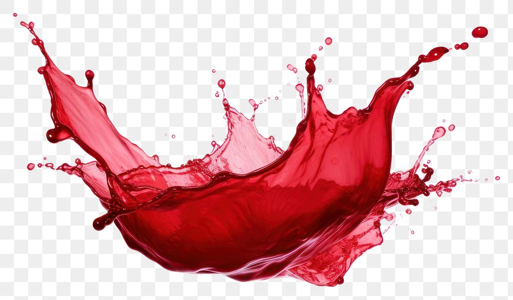 PNG Water red splashing white background refreshment splattered. 
