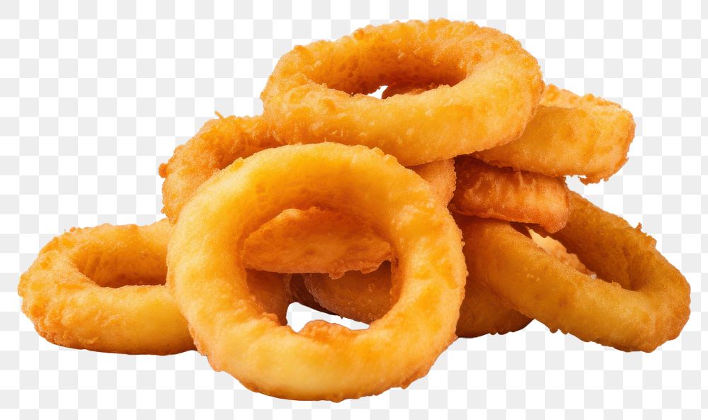 PNG  Onion rings fries snack food white background. AI generated Image by rawpixel.