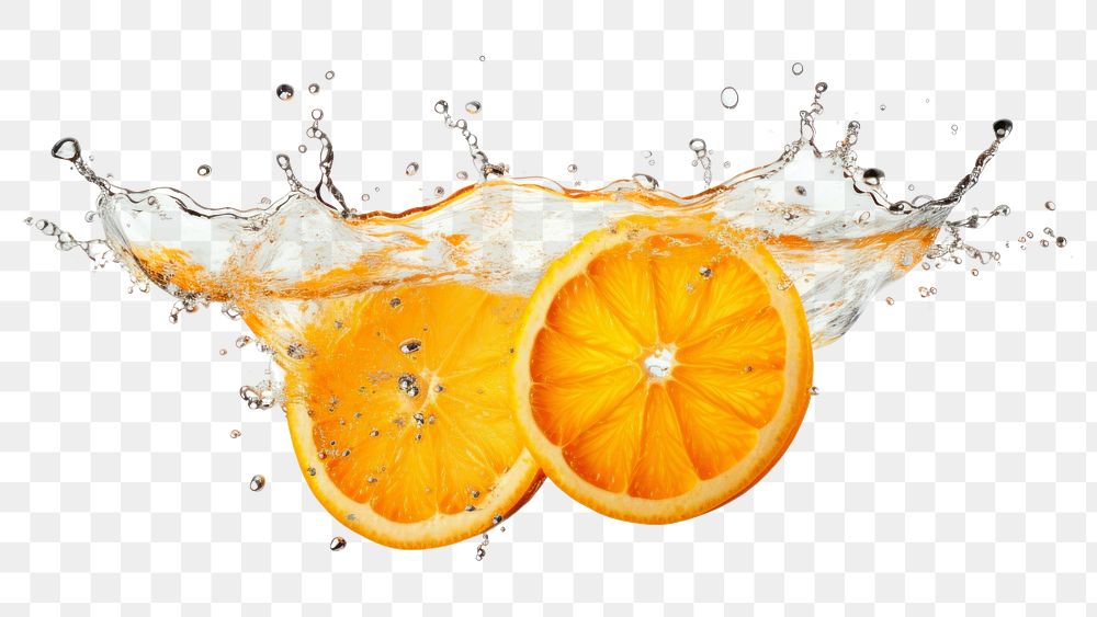 PNG Orange water splashing grapefruit lemon plant. AI generated Image by rawpixel.