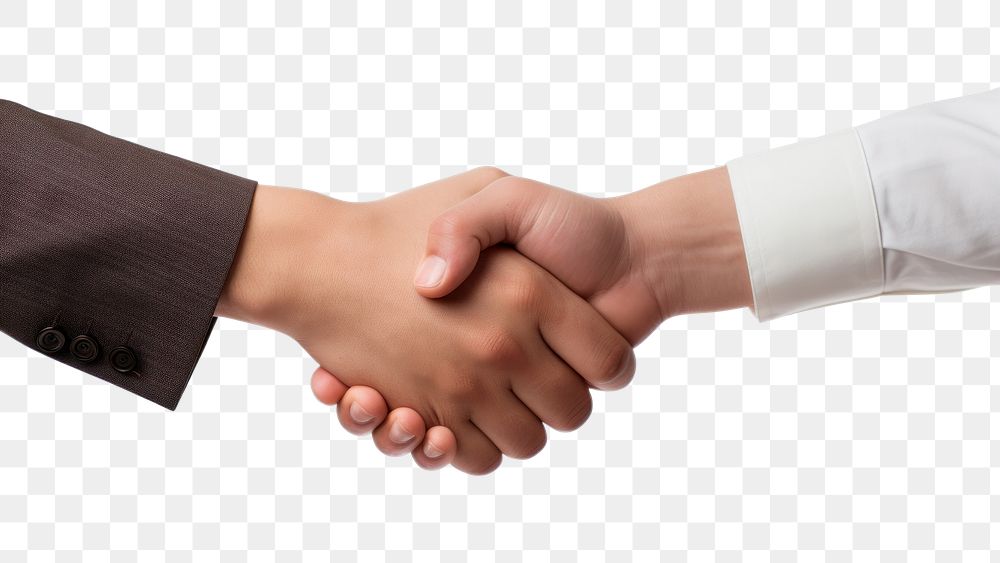 PNG  Shaking hands handshake white background agreement. AI generated Image by rawpixel.