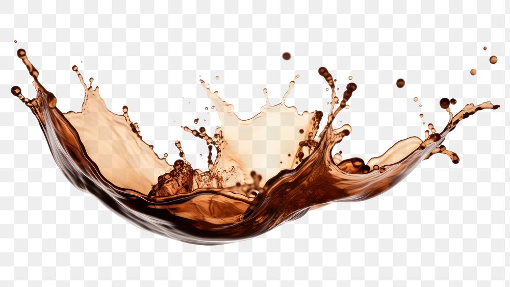 PNG Water coffee splash white background refreshment splattered.