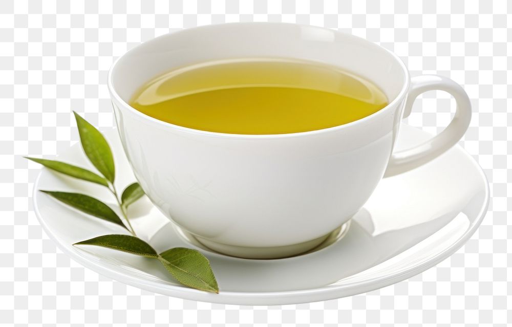 PNG Tea cup with tea leaf saucer drink mug