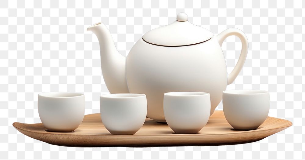 PNG Tea set porcelain teapot white. AI generated Image by rawpixel.