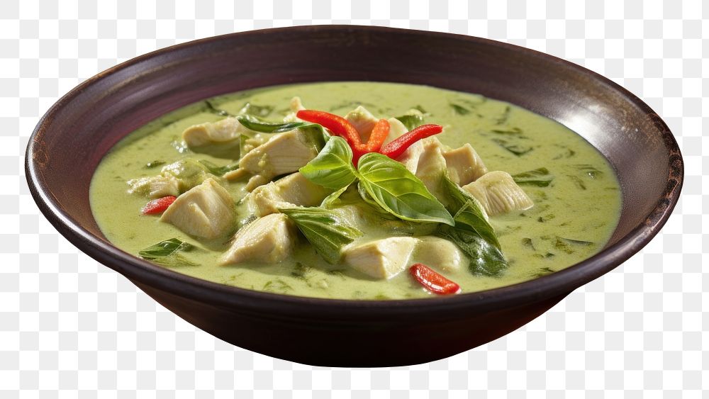 PNG Thai food green curry soup meal dish. AI generated Image by rawpixel.