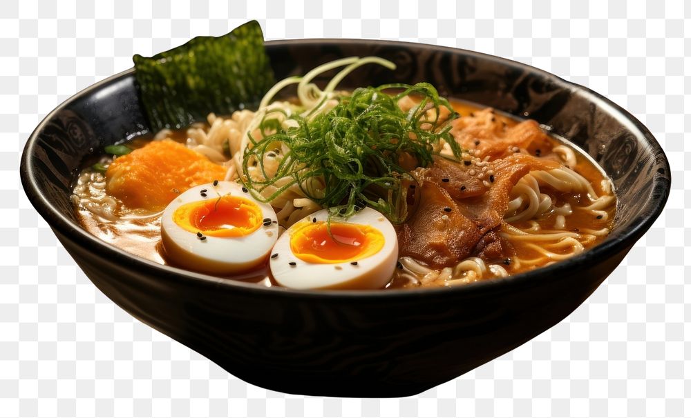 PNG  Miso ramen food meal soup. AI generated Image by rawpixel.