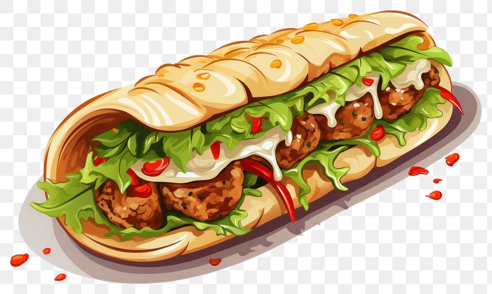 PNG  Food sandwich cartoon bread. AI generated Image by rawpixel.
