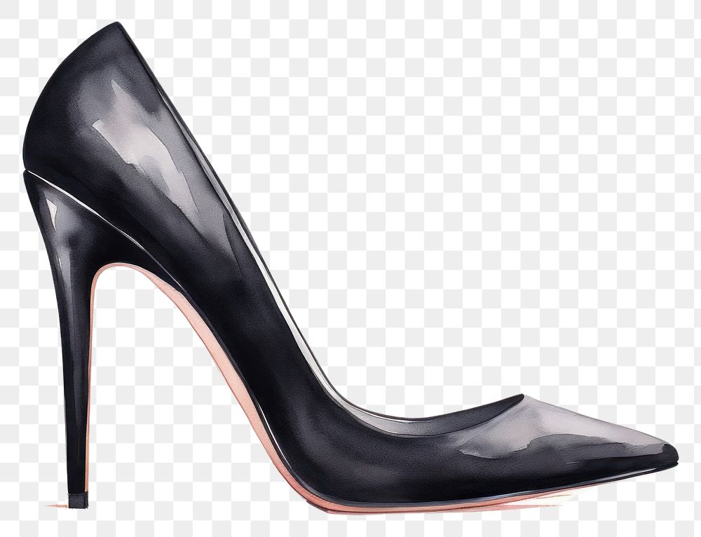 PNG Black stiletto footwear shoe elegance. AI generated Image by rawpixel.