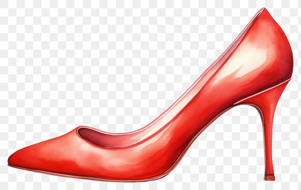 PNG Red kitten heel footwear shoe elegance. AI generated Image by rawpixel.