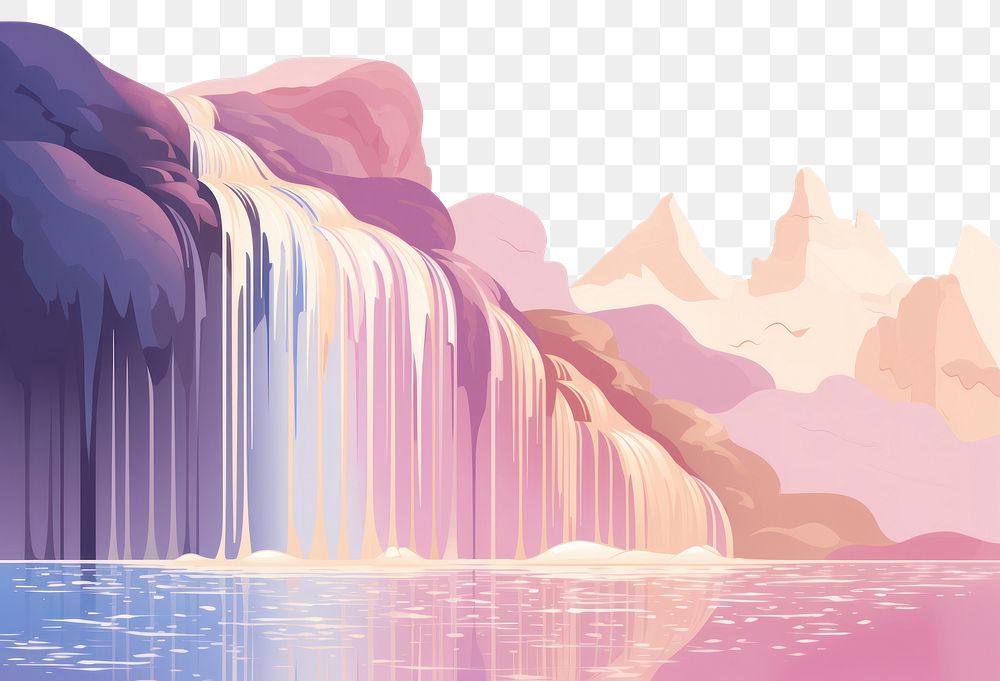 PNG Waterfall outdoors nature tranquility. AI generated Image by rawpixel.