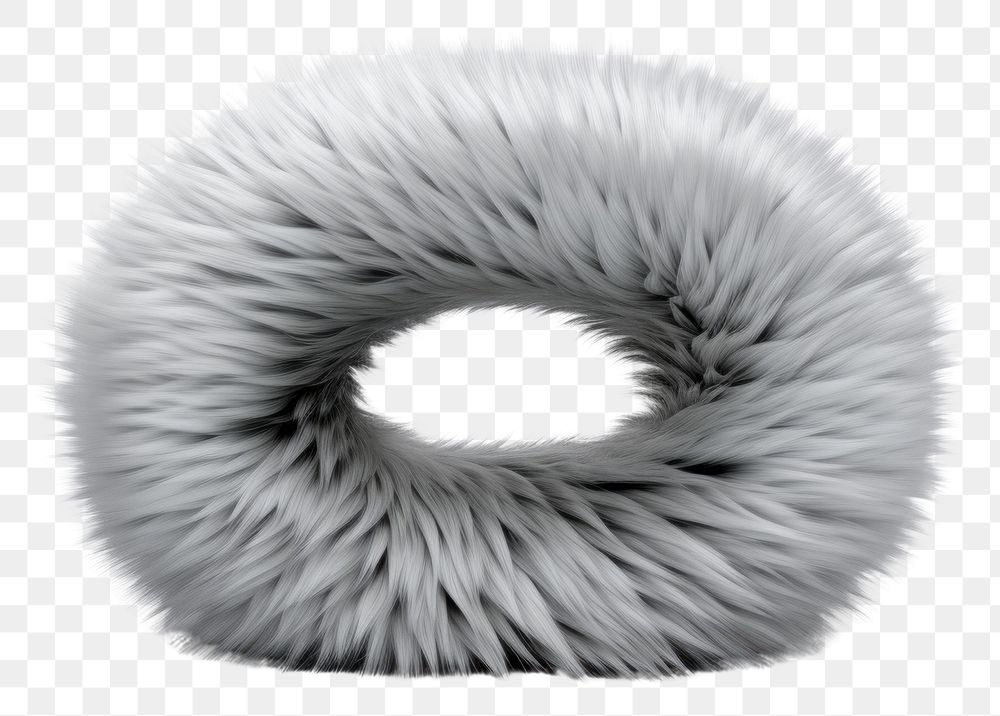 PNG Ring gray fur white background. AI generated Image by rawpixel.