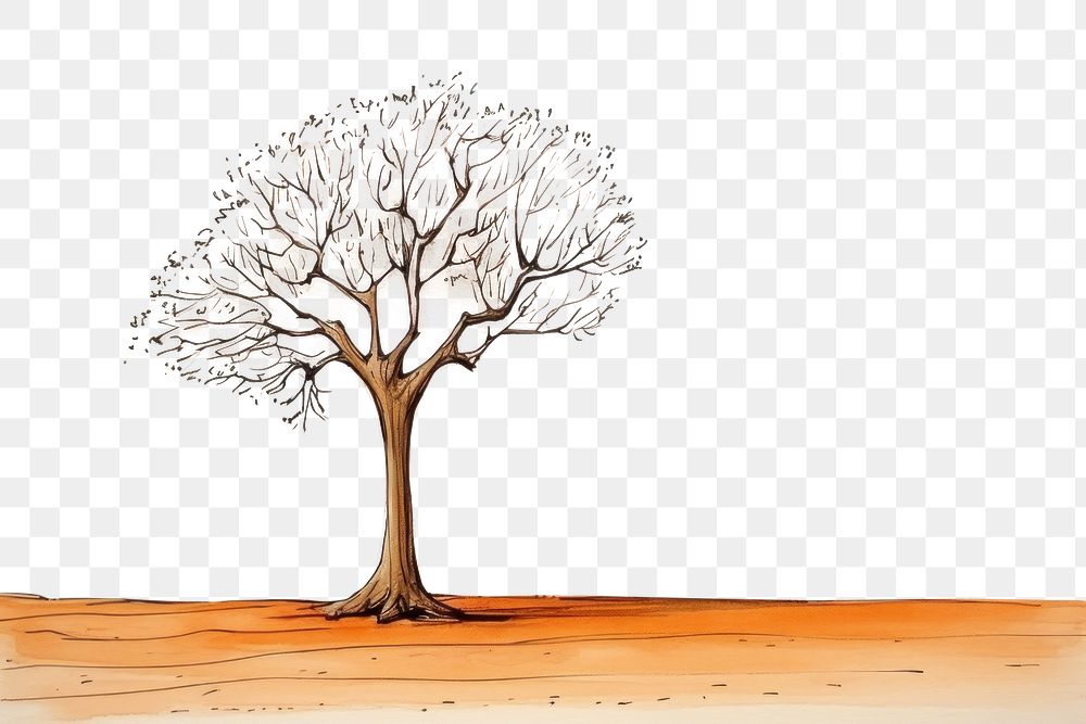PNG Tree sketch cartoon drawing. AI generated Image by rawpixel.