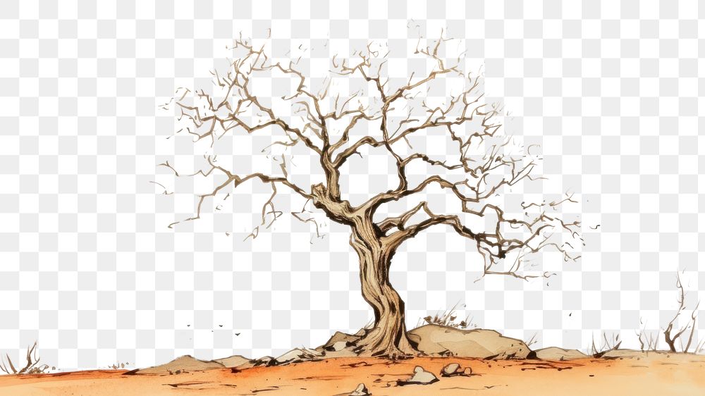 PNG Tree sketch painting cartoon. AI generated Image by rawpixel.