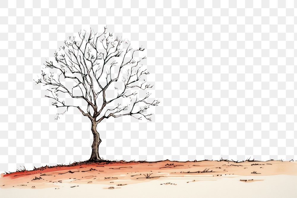 PNG Tree sketch landscape outdoors. AI generated Image by rawpixel.