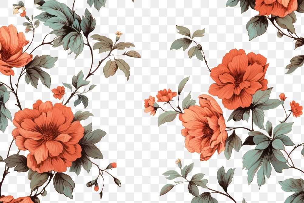 PNG Vintage floral backgrounds pattern flower. AI generated Image by rawpixel.