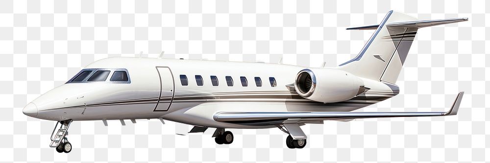 PNG White luxury executive aircraft with an opened gangway door airplane airliner vehicle. AI generated Image by rawpixel.