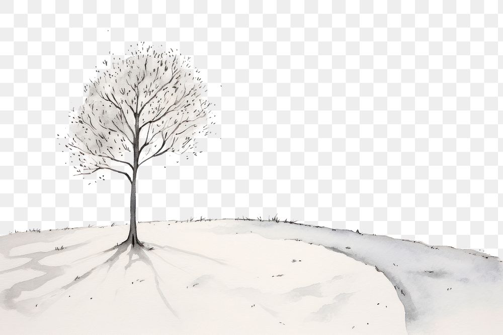 PNG Winter sketch cartoon drawing. AI generated Image by rawpixel.