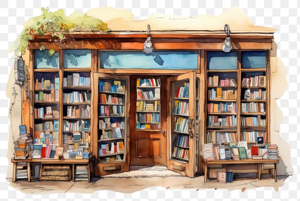 PNG Book store publication bookshelf furniture