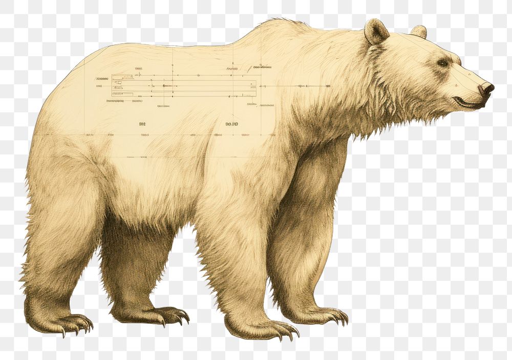 PNG Bear bear wildlife drawing. AI generated Image by rawpixel.