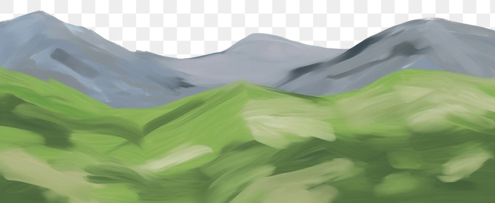 PNG Landscape painting backgrounds mountain. AI generated Image by rawpixel.