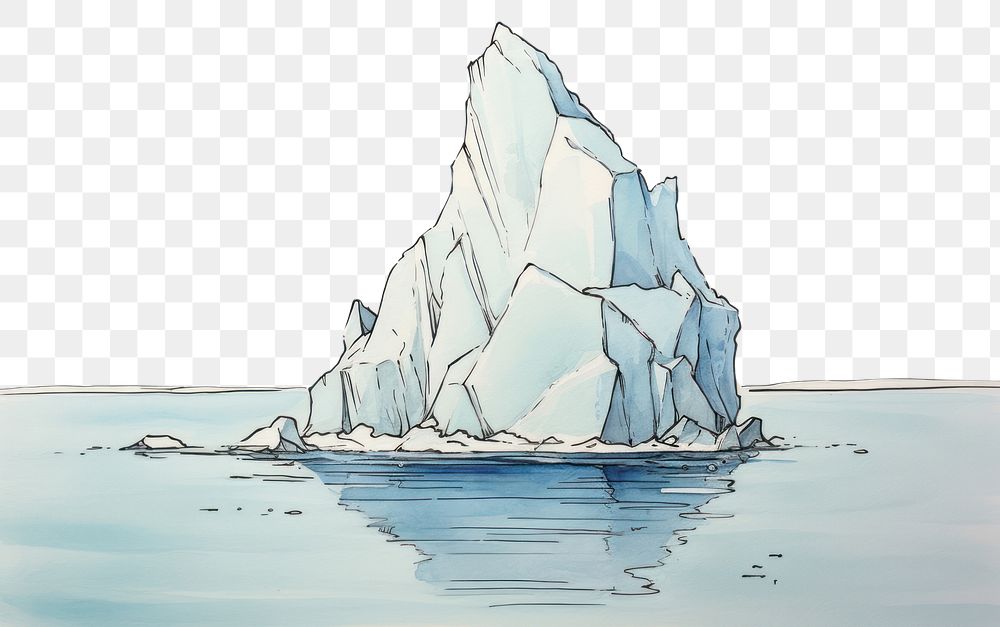 PNG Iceberg outdoors nature sketch. AI generated Image by rawpixel.