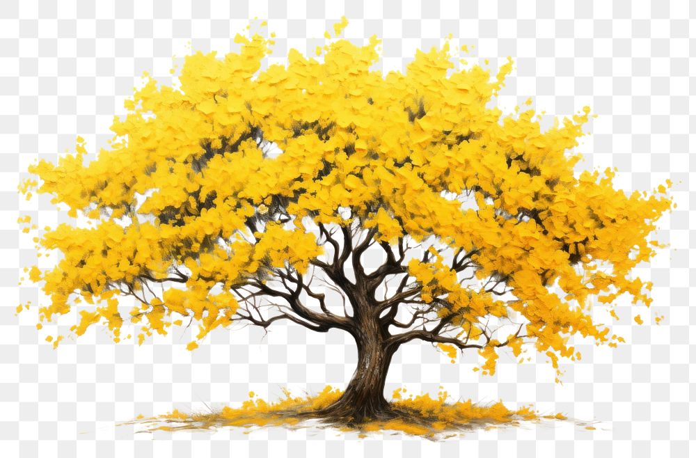 PNG  A Ratchaphruek tree is blooming bright yellow blossom flower plant. AI generated Image by rawpixel.