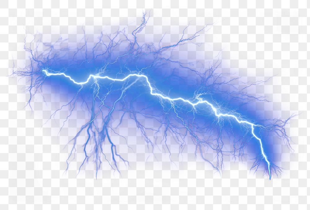 PNG Blue Lightning lightning thunderstorm backgrounds. AI generated Image by rawpixel.