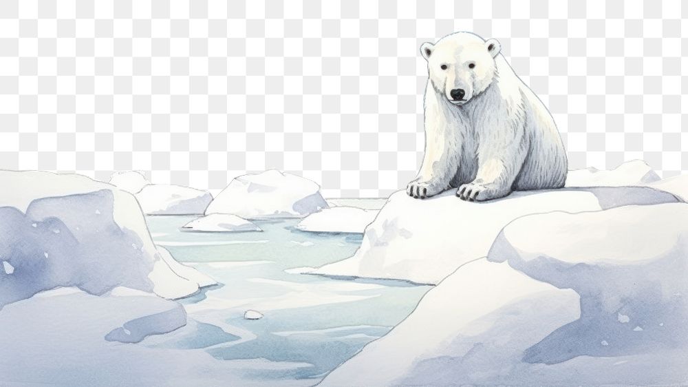 PNG Polar bear and snow wildlife cartoon animal. AI generated Image by rawpixel.